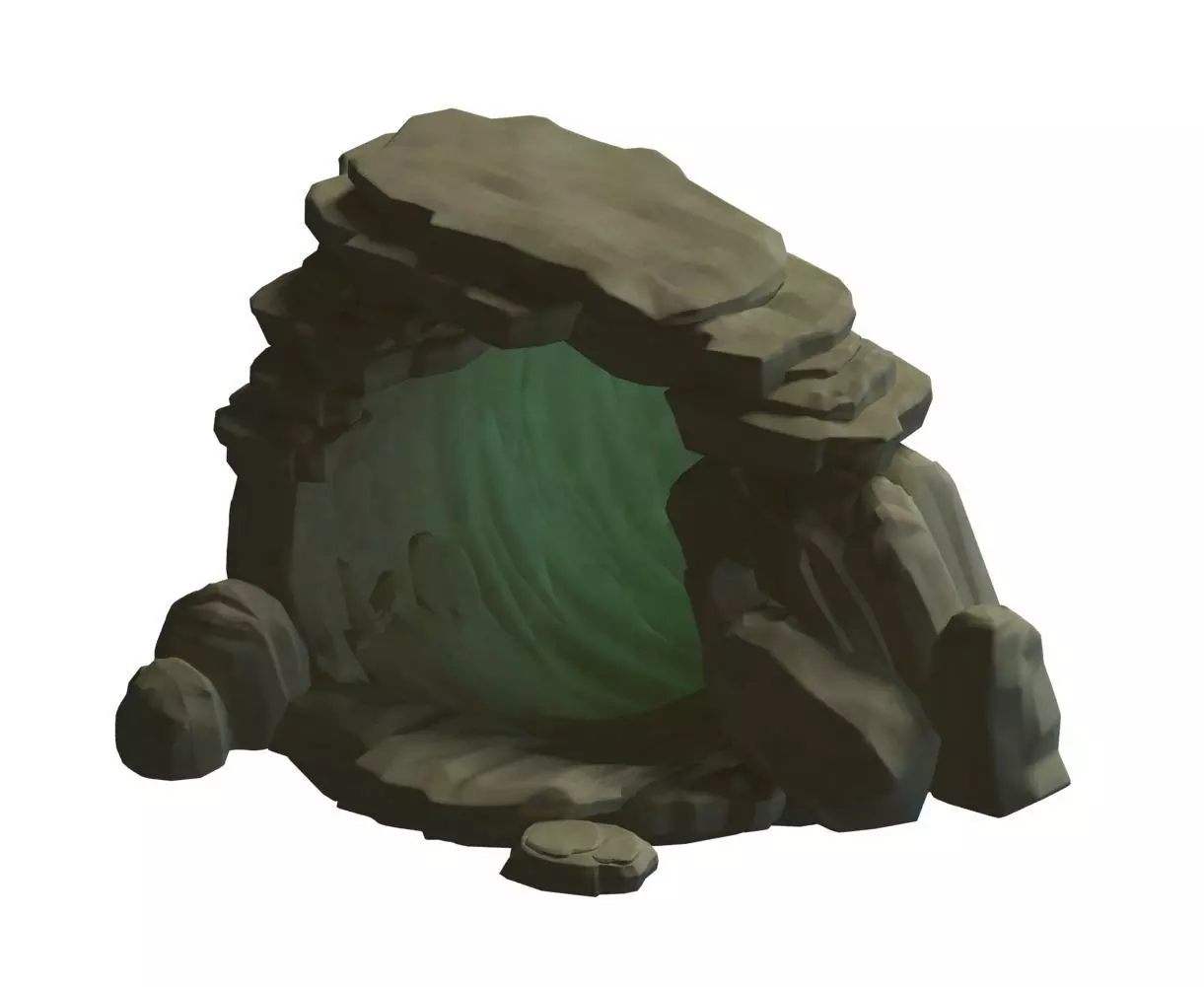 Cartoon Forest - Stone Cave 01 3D model_0