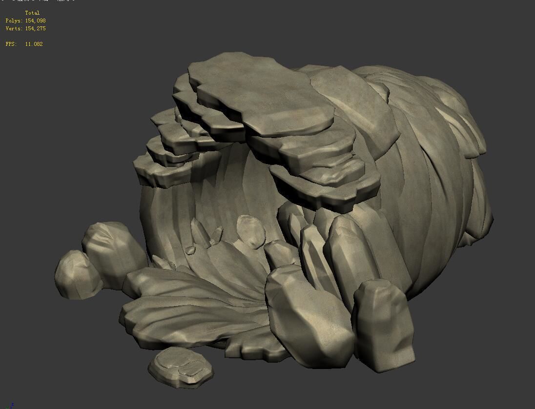 Cartoon Forest - Stone Cave 01 3D model_2