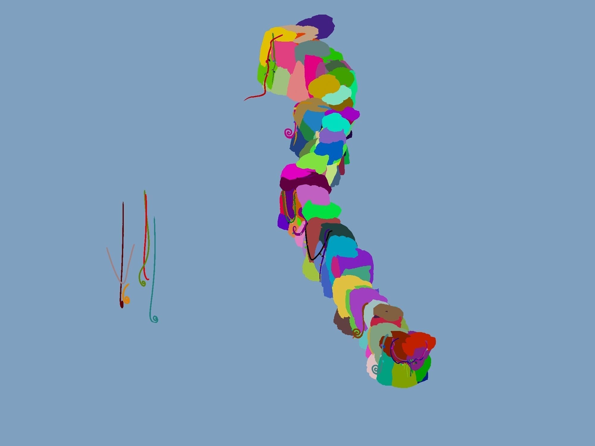 Cartoon forest - stone cliff connection 01 3D model_1