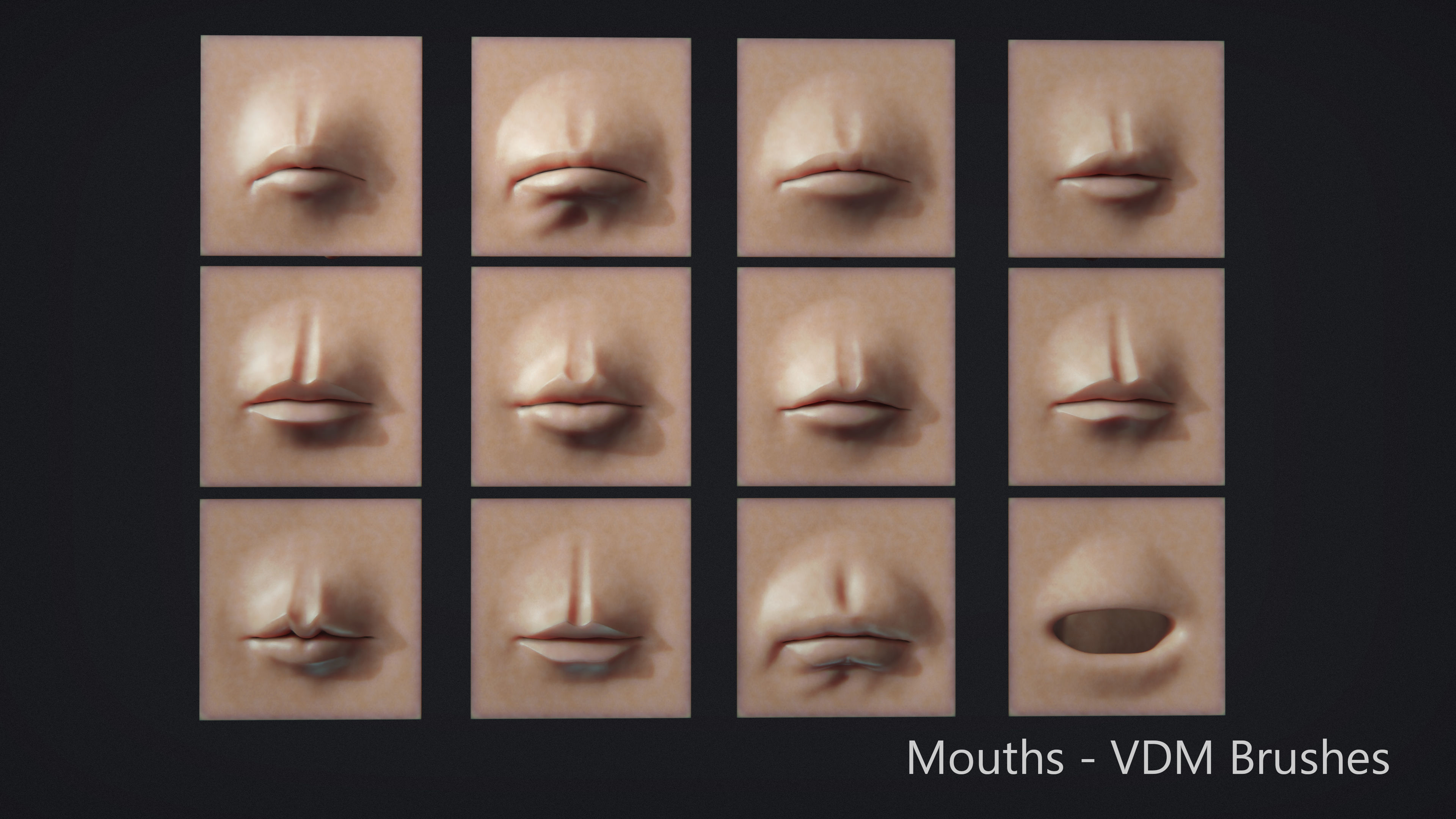 Zbrush - Mouths and Lips - VDM Brushes 3D model_2