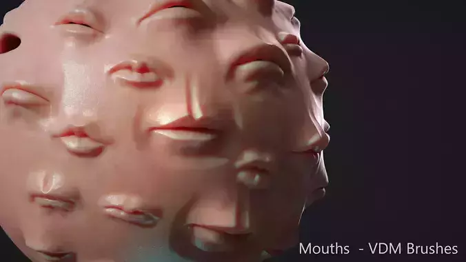 Zbrush - Mouths and Lips - VDM Brushes 3D model