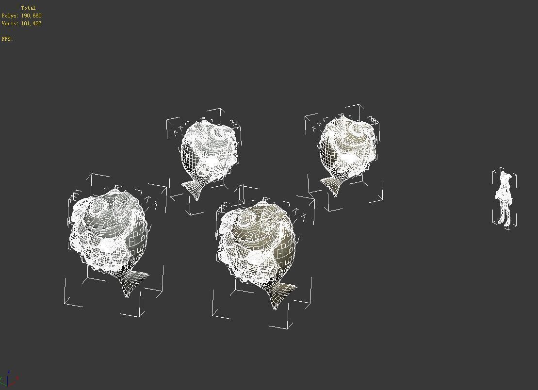 Cartoon mountain shape - stone fish 3D model_3