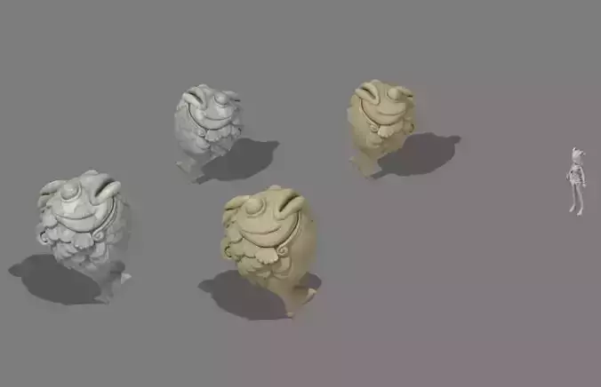 Cartoon mountain shape - stone fish