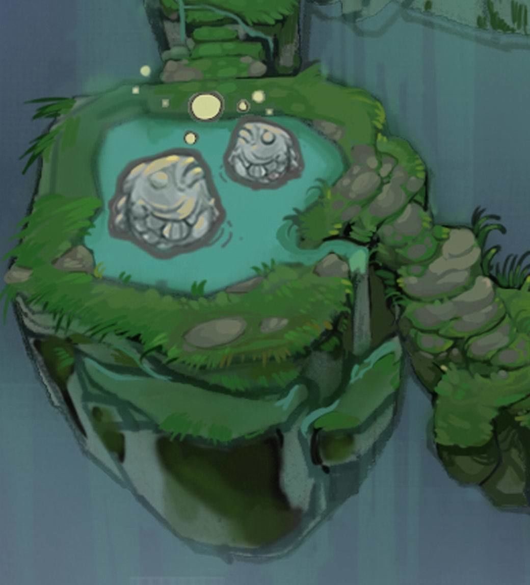 Cartoon mountain shape - stone fish 3D model_1