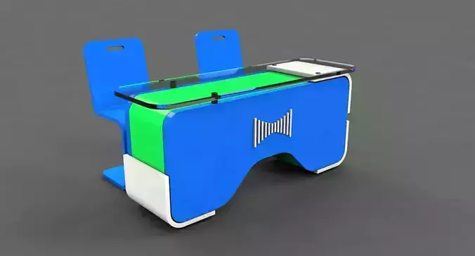 Reception Table and Chairs 3D model