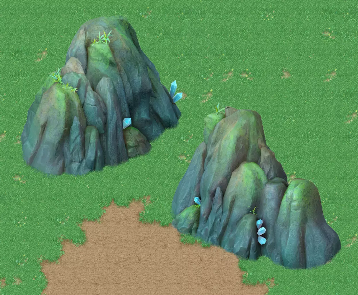 Cartoon Sky City - Fake Terrain 01 3D model_0