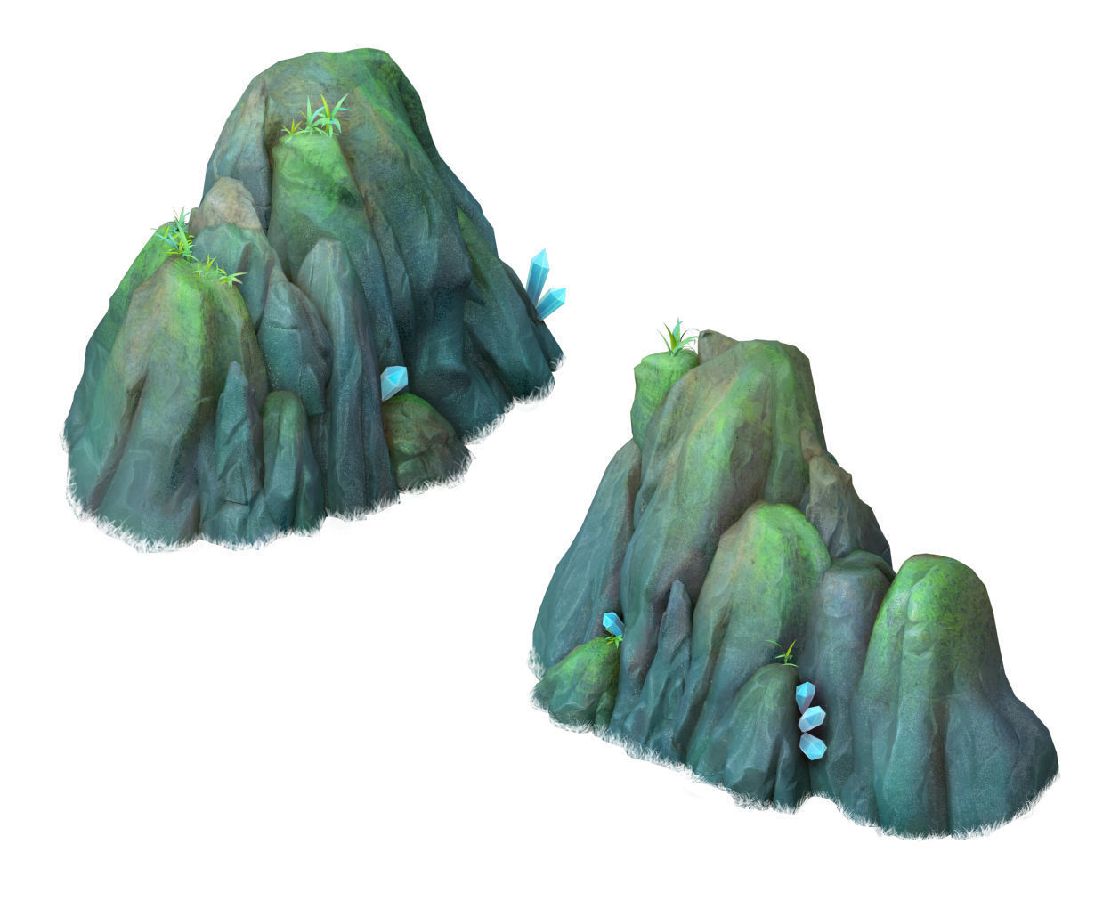 Cartoon Sky City - Fake Terrain 01 3D model_3