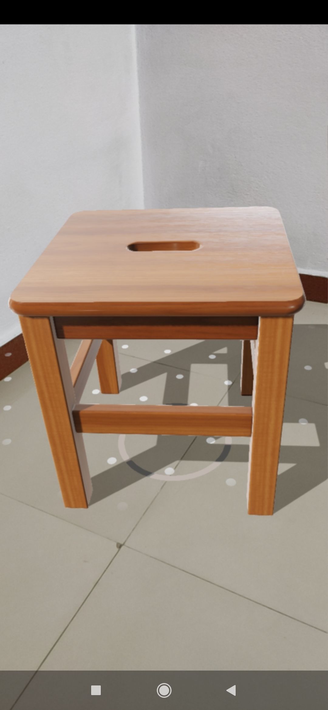 LowStool wooden stool Low-poly 3D model_5