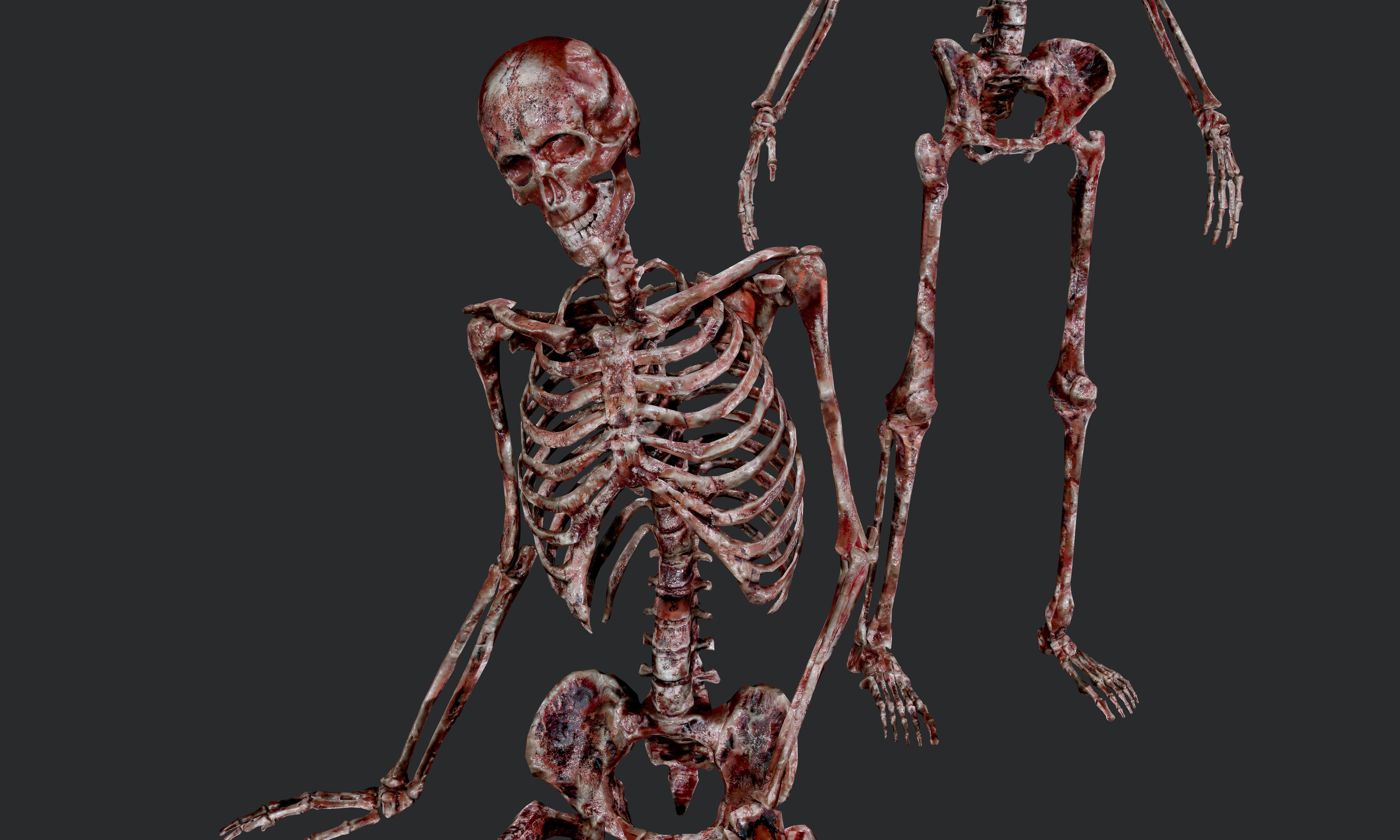 10 Bloody Horror Skeletons Low-poly 3D model_18
