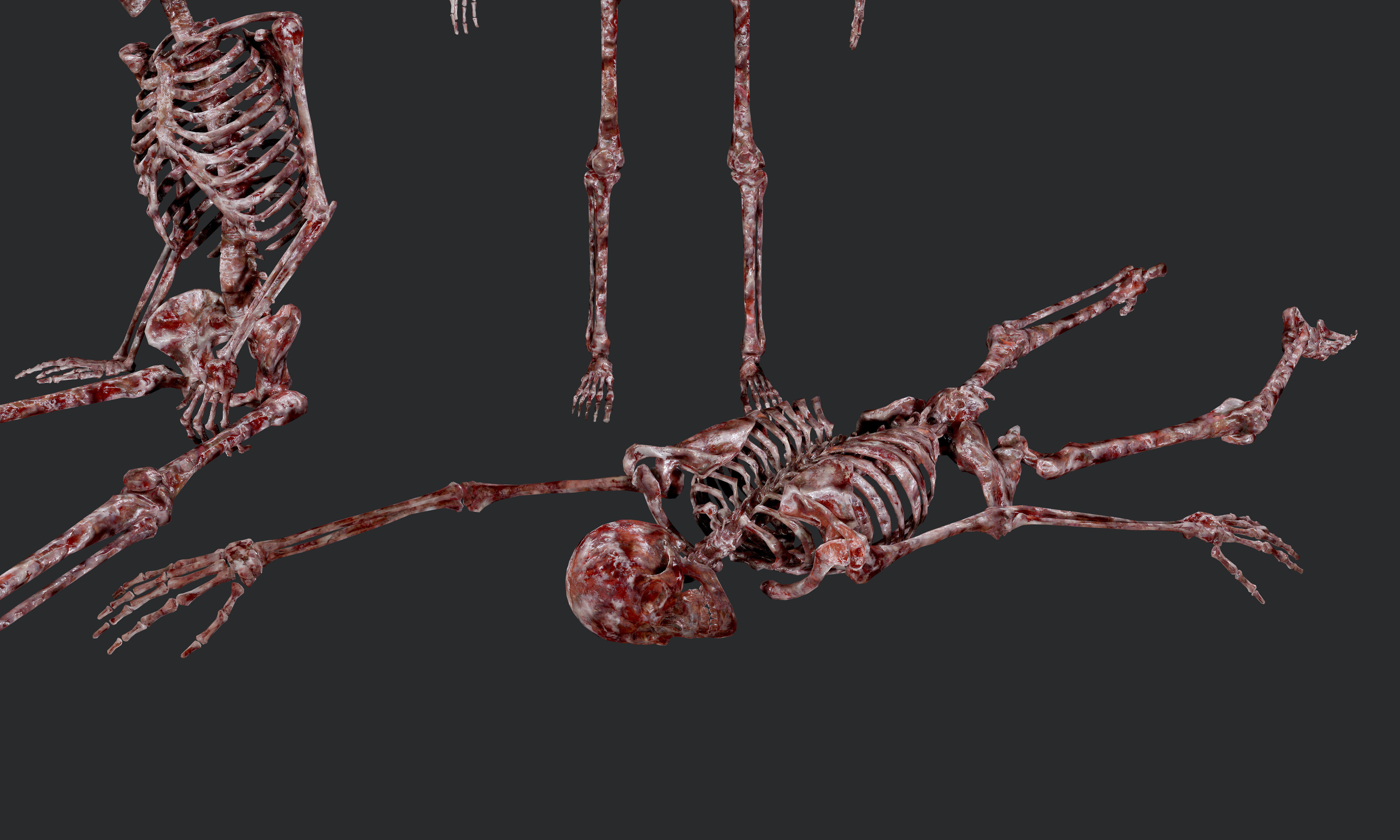 10 Bloody Horror Skeletons Low-poly 3D model_27