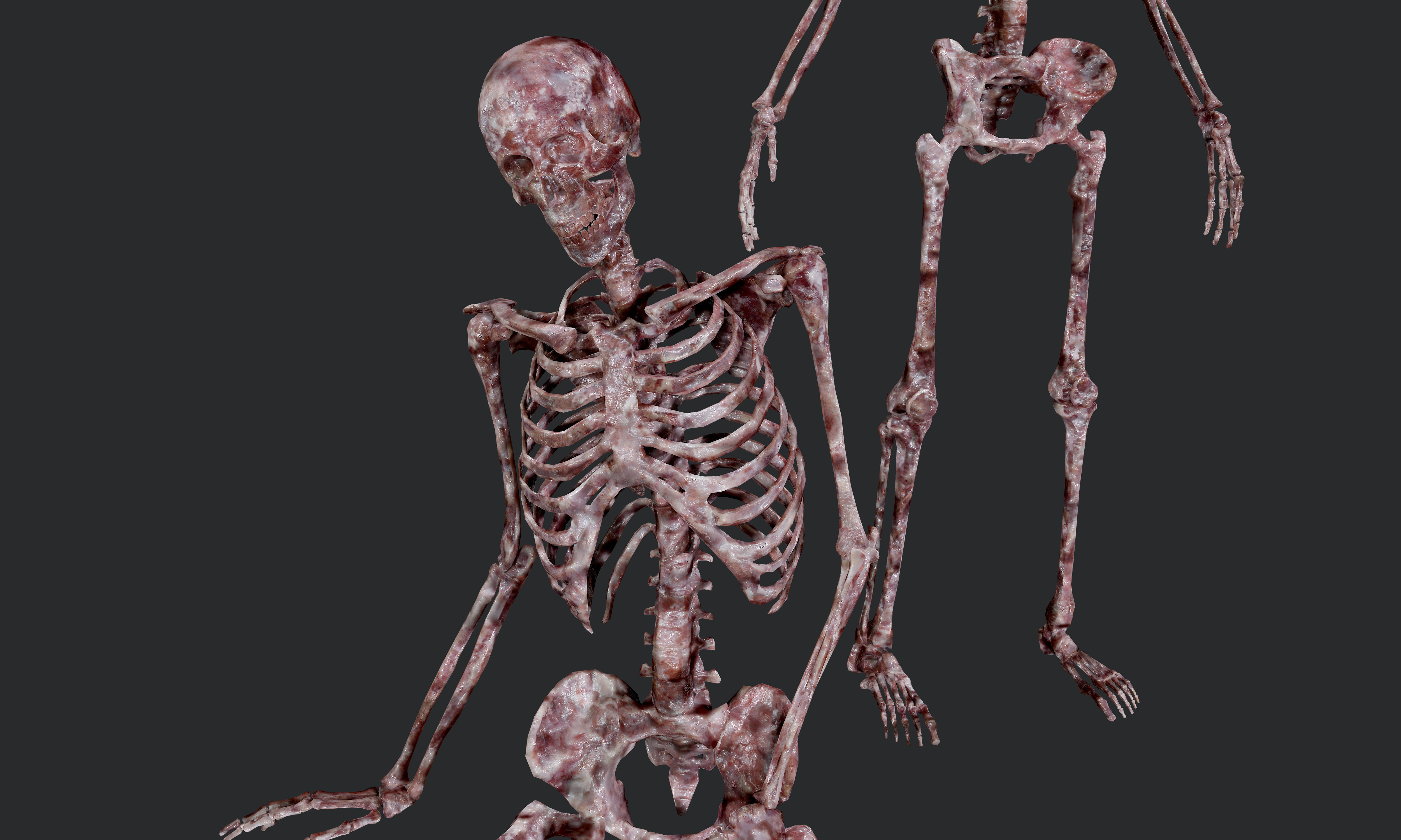 10 Bloody Horror Skeletons Low-poly 3D model_29