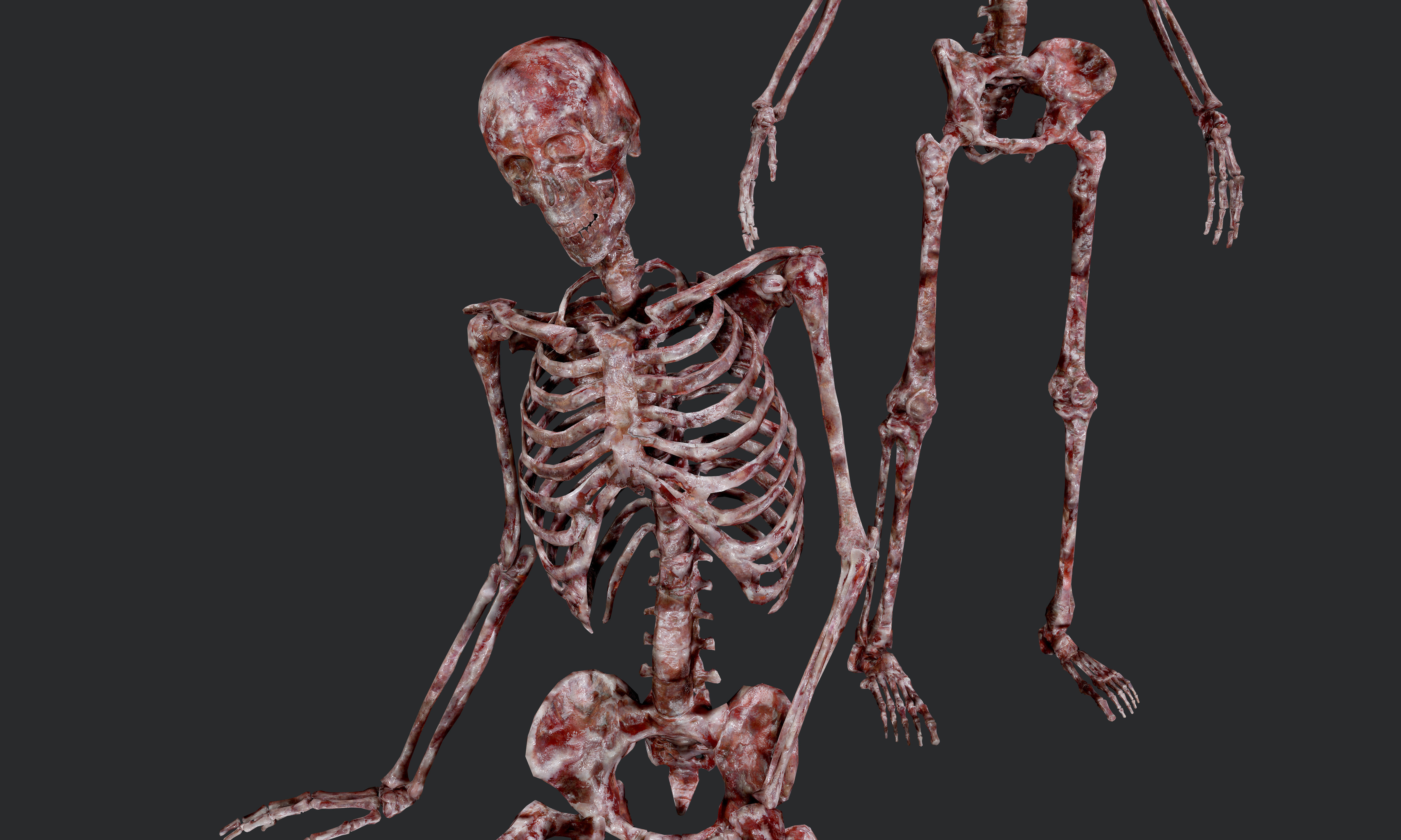 10 Bloody Horror Skeletons Low-poly 3D model_24