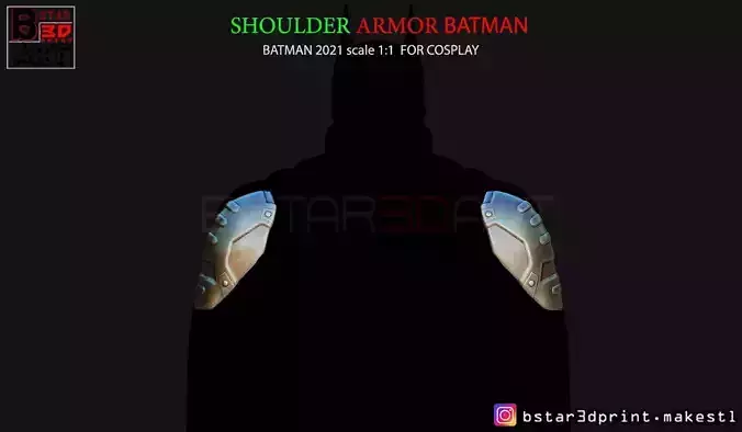 Pauldron Armor -Shoulder Armor - Batman 2021 - Robert pattinson 3D print model