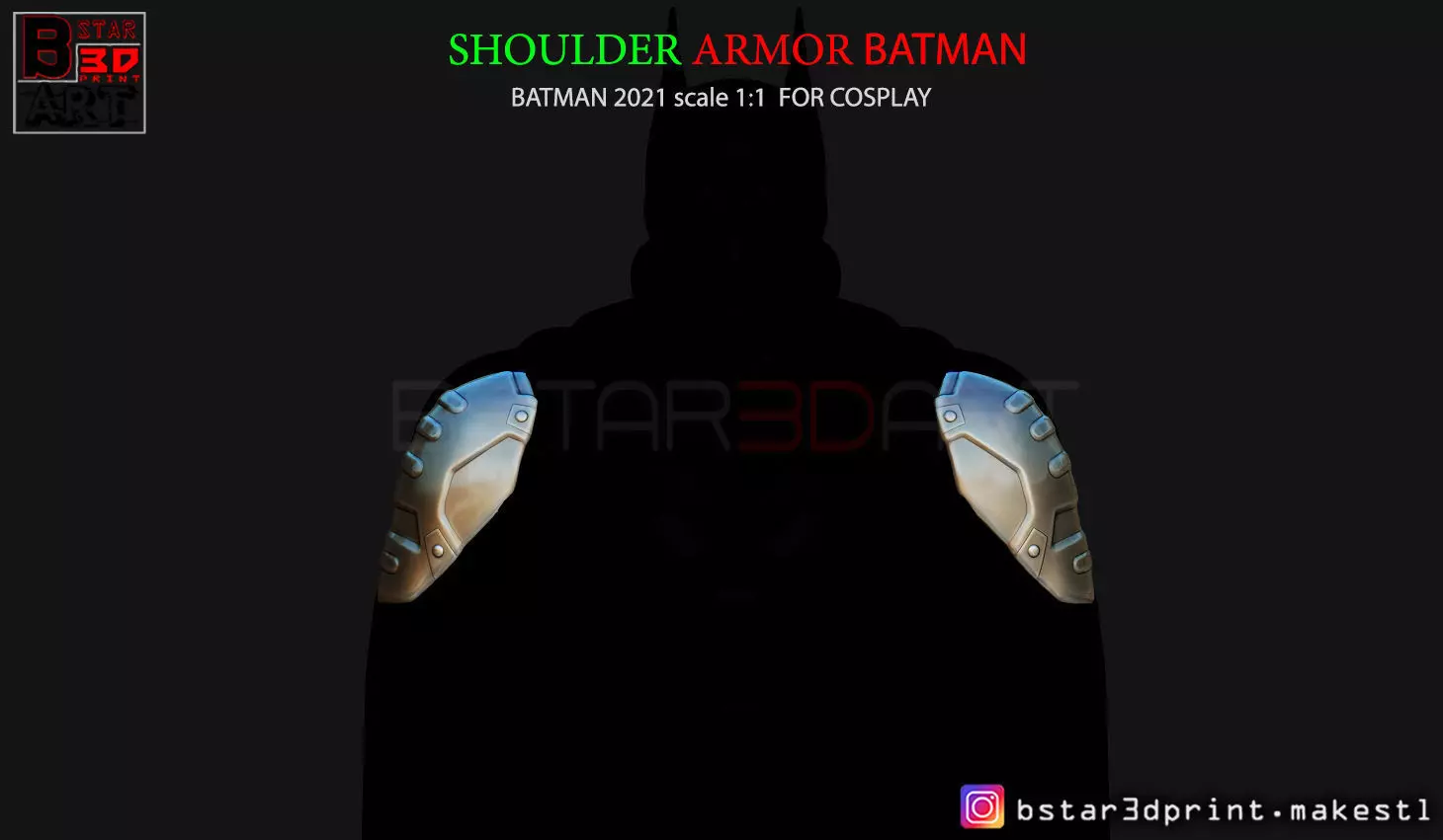 Pauldron Armor -Shoulder Armor - Batman 2021 - Robert pattinson 3D print model_0