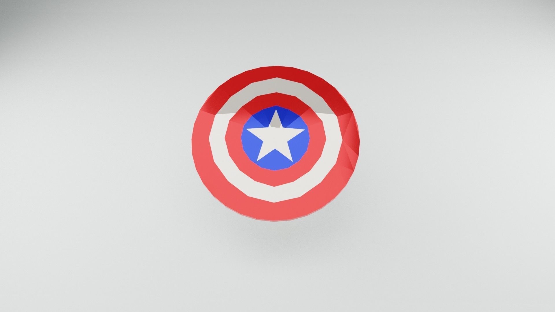 shield of captain america papercraft template 3D print model_1