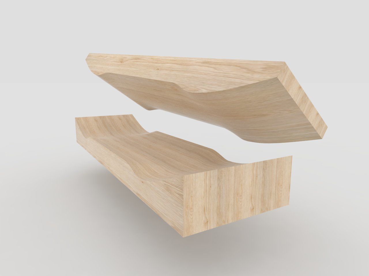 Ready to be milled mold for Skateboard decks 3D model_6