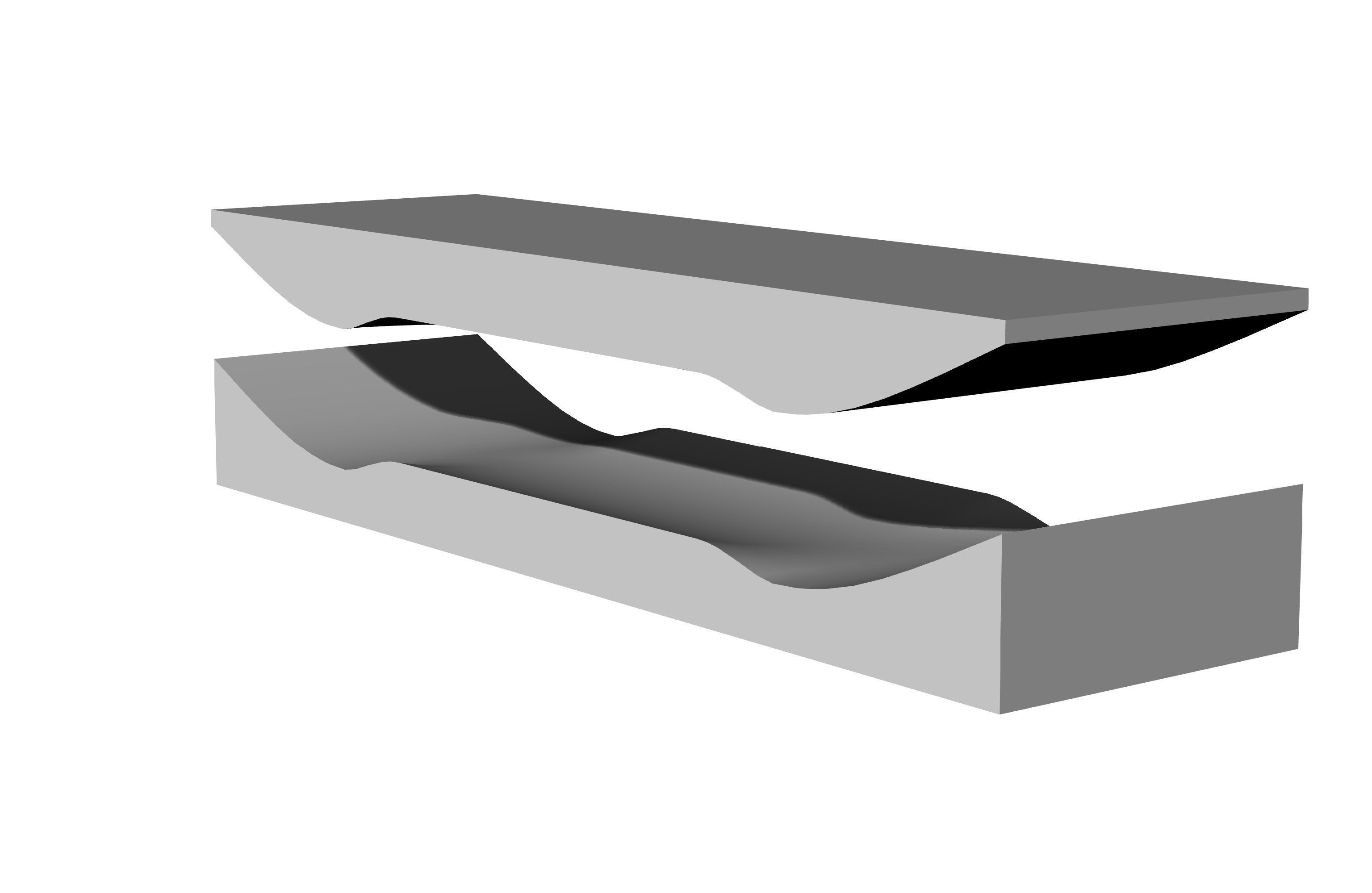 Ready to be milled mold for Skateboard decks 3D model_2