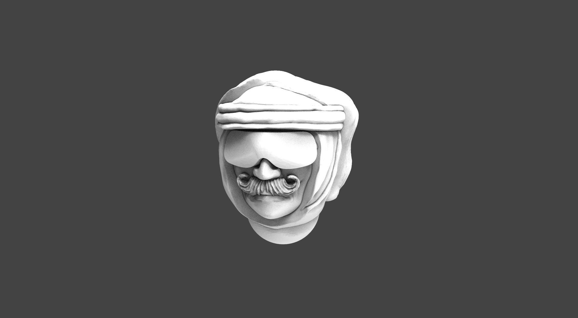 Imperial Soldier Heads with Desert Headgear 3D print model_29