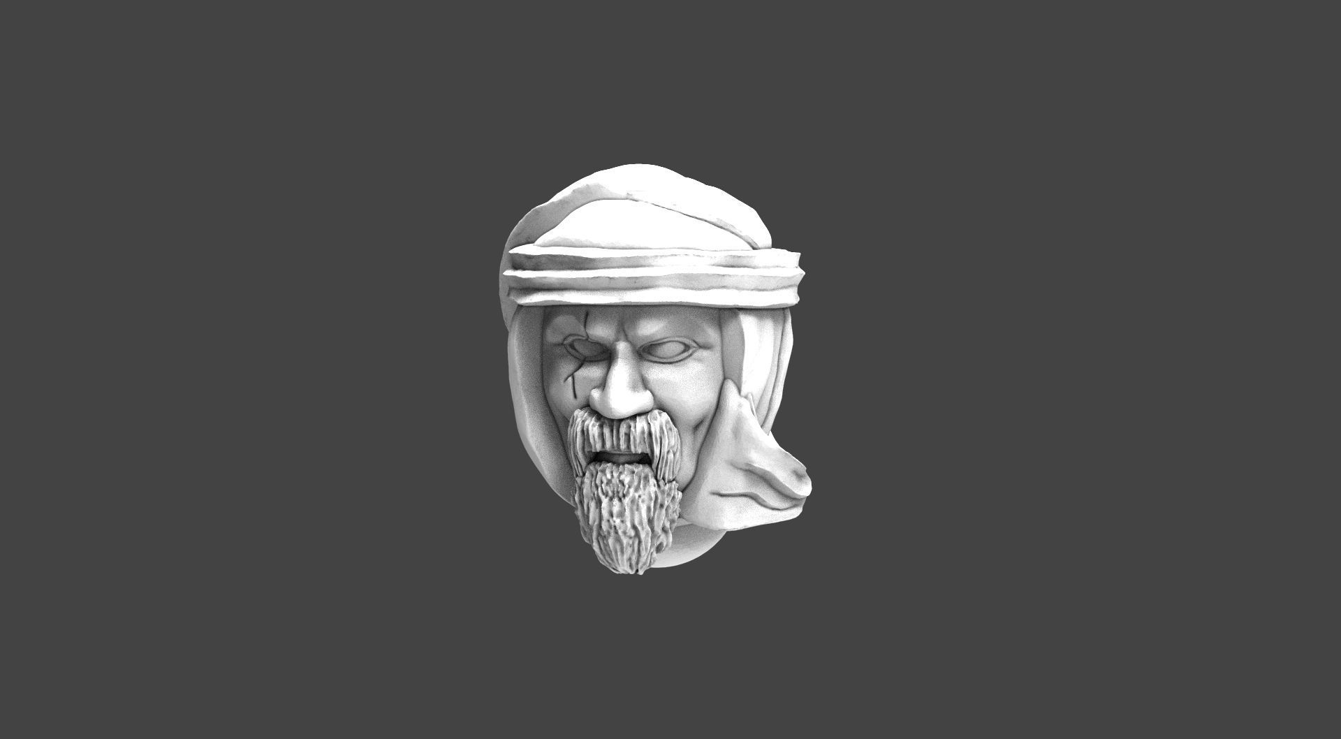 Imperial Soldier Heads with Desert Headgear 3D print model_8
