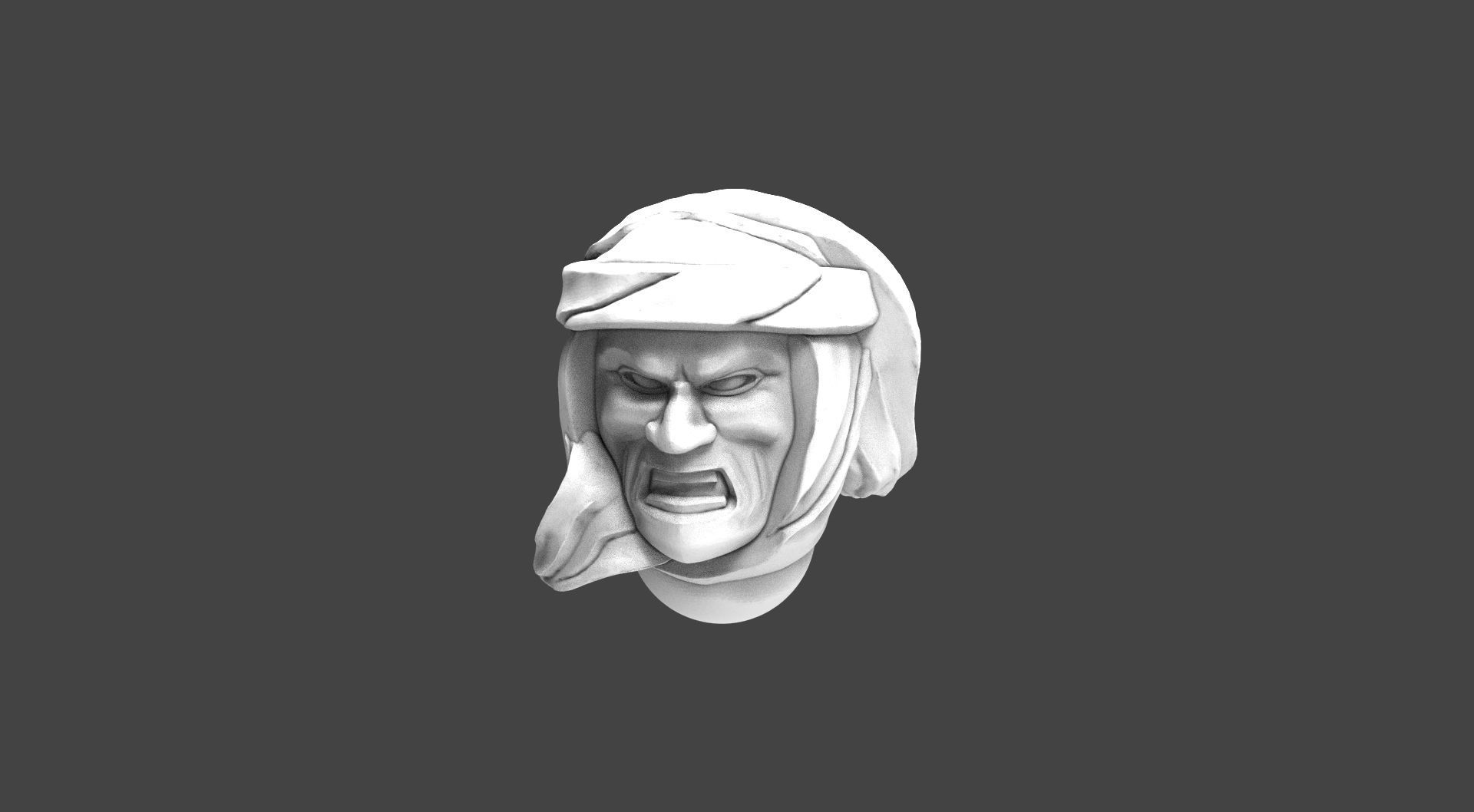 Imperial Soldier Heads with Desert Headgear 3D print model_2
