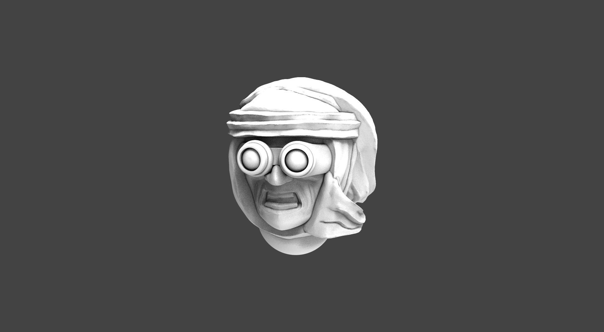 Imperial Soldier Heads with Desert Headgear 3D print model_21