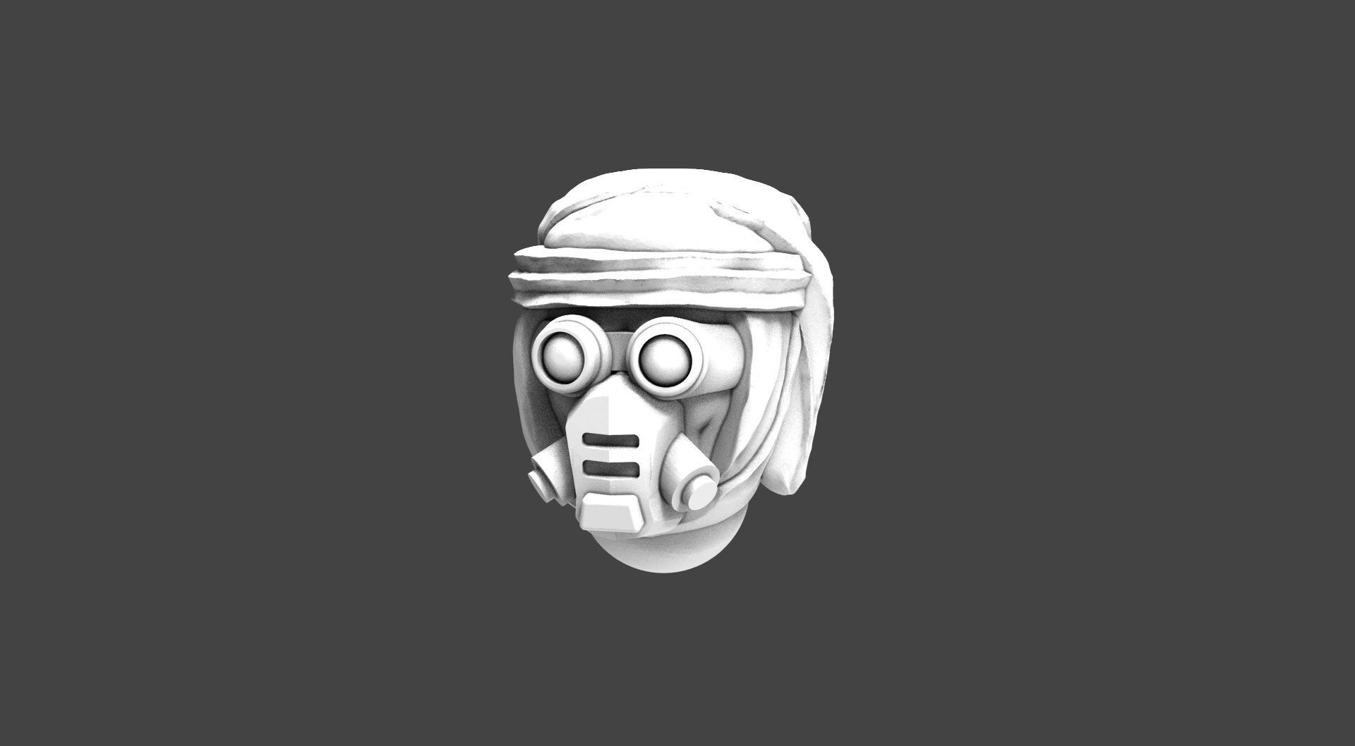 Imperial Soldier Heads with Desert Headgear 3D print model_15