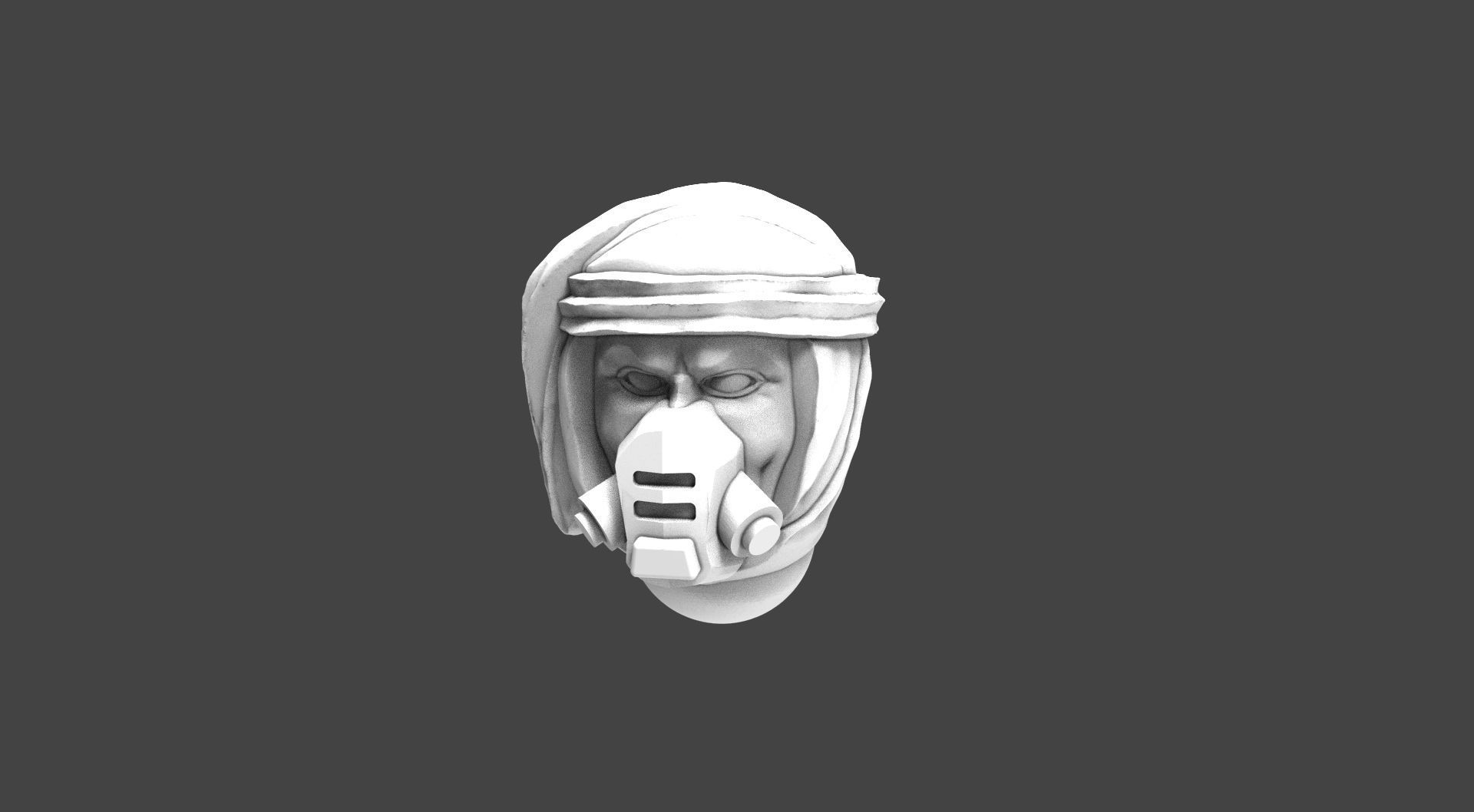 Imperial Soldier Heads with Desert Headgear 3D print model_10
