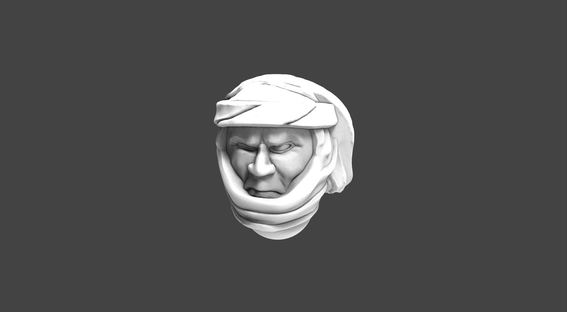 Imperial Soldier Heads with Desert Headgear 3D print model_26