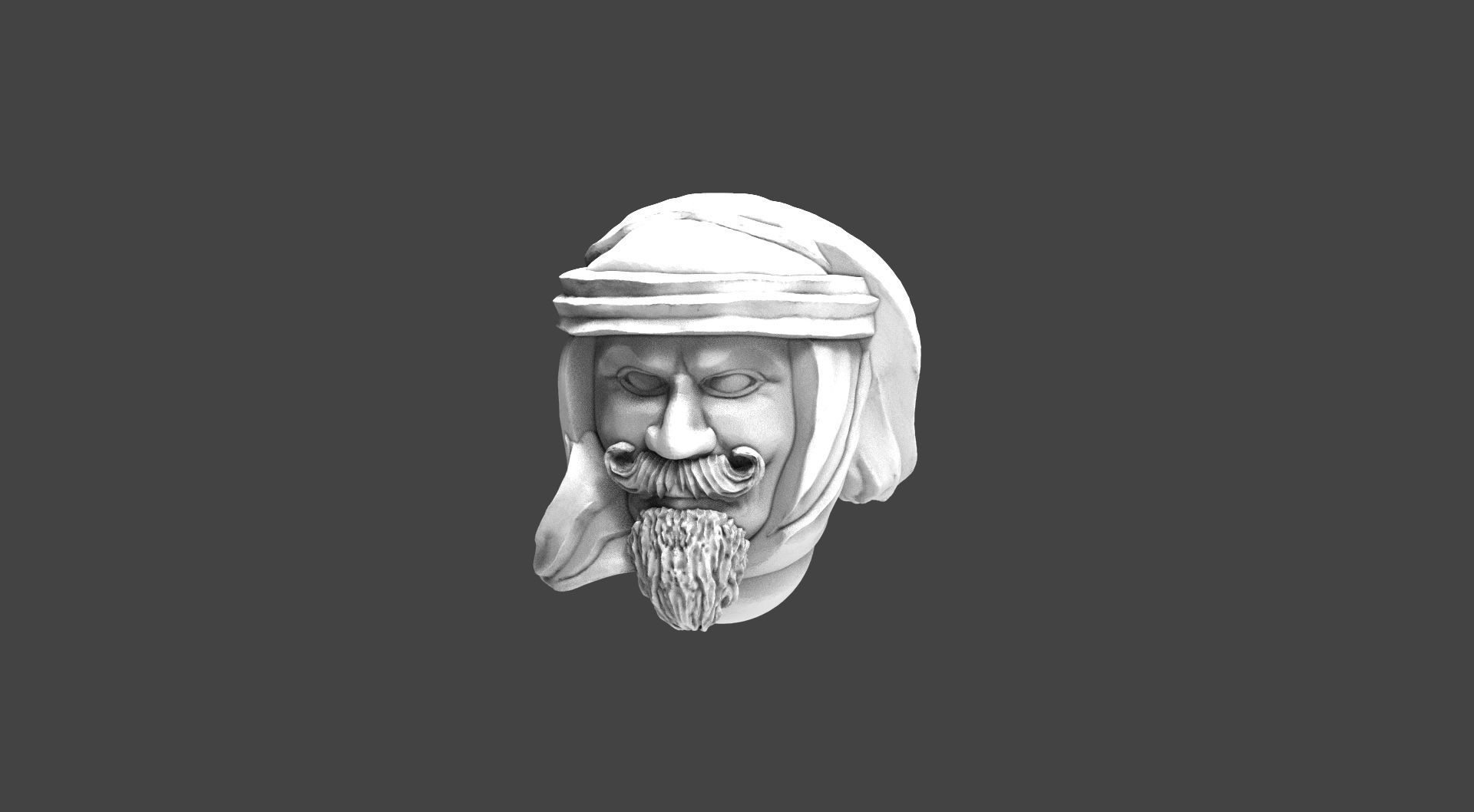 Imperial Soldier Heads with Desert Headgear 3D print model_22