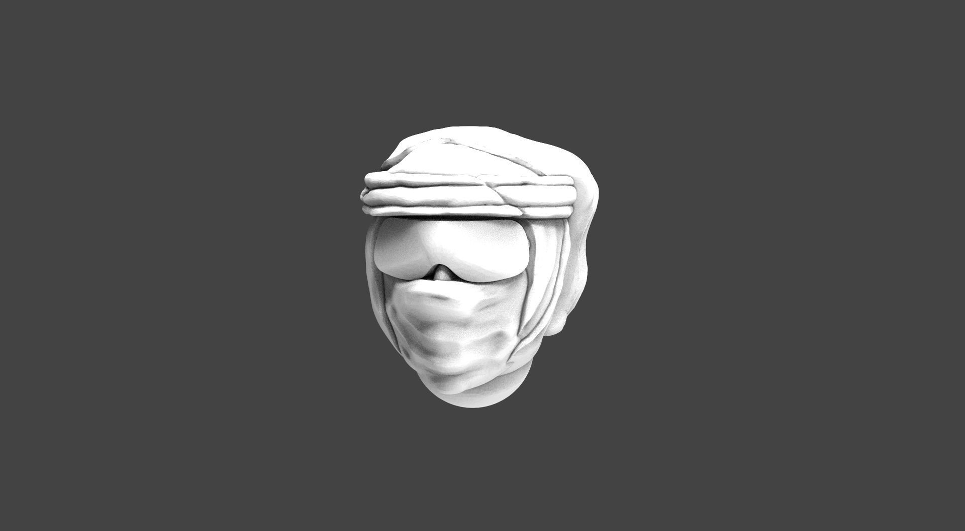 Imperial Soldier Heads with Desert Headgear 3D print model_30