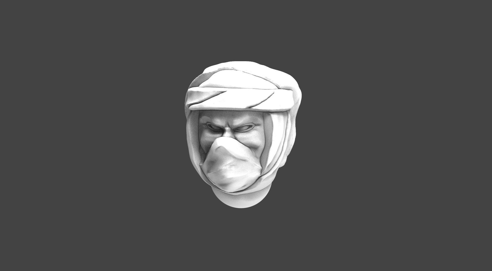 Imperial Soldier Heads with Desert Headgear 3D print model_5