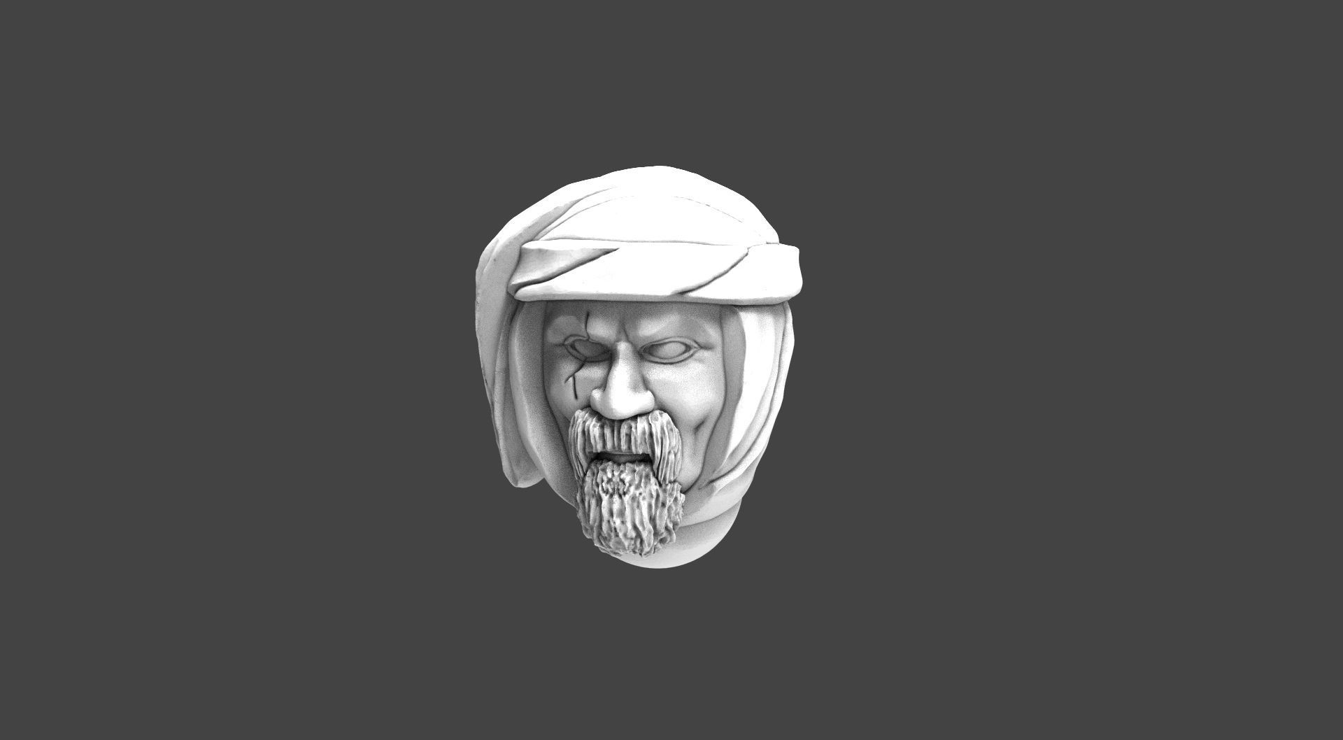 Imperial Soldier Heads with Desert Headgear 3D print model_17