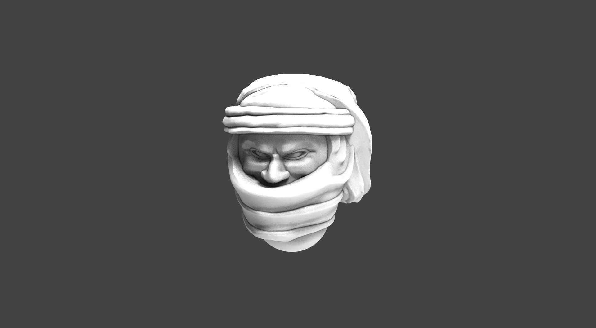 Imperial Soldier Heads with Desert Headgear 3D print model_31