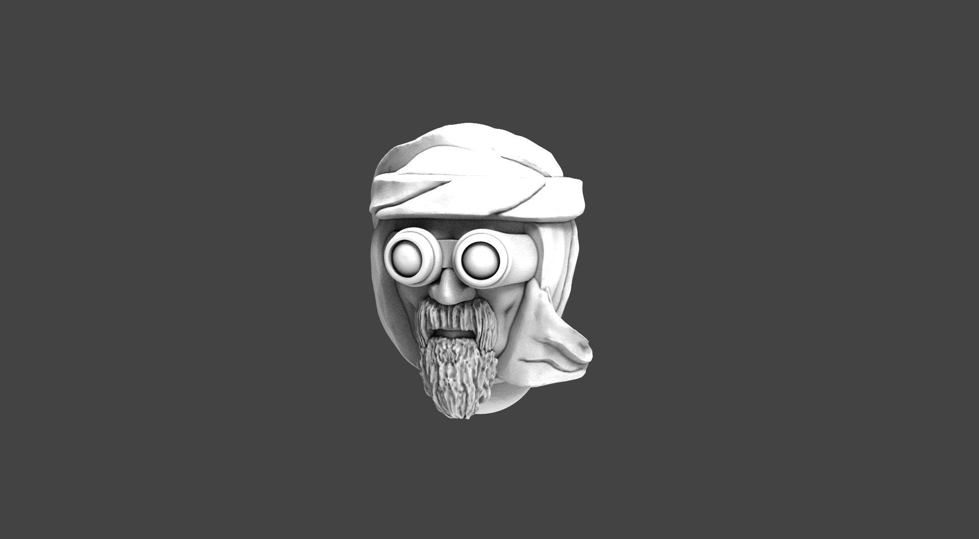 Imperial Soldier Heads with Desert Headgear 3D print model_16