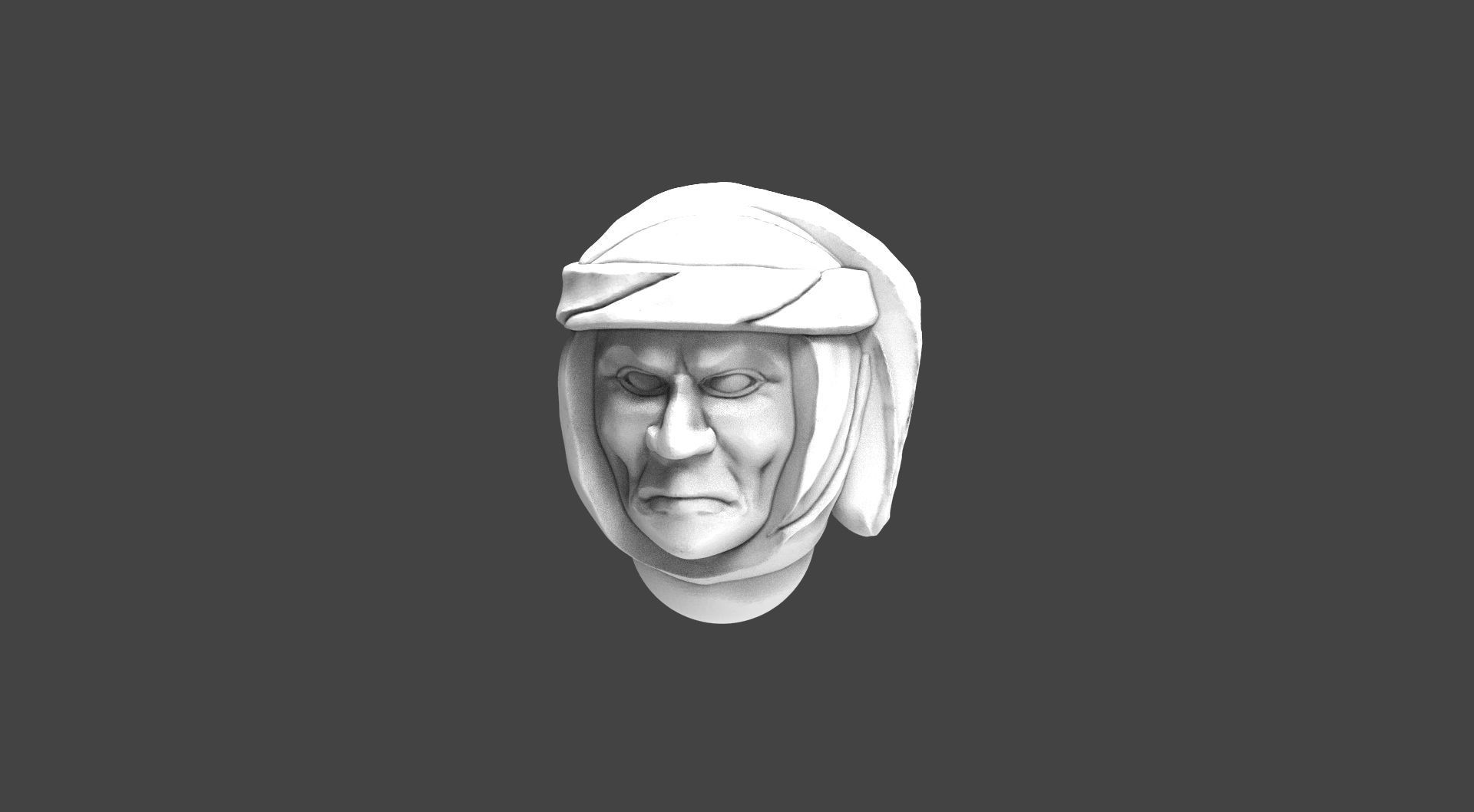 Imperial Soldier Heads with Desert Headgear 3D print model_1