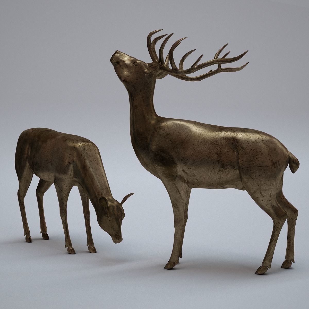 Deer Statues 3D model_1