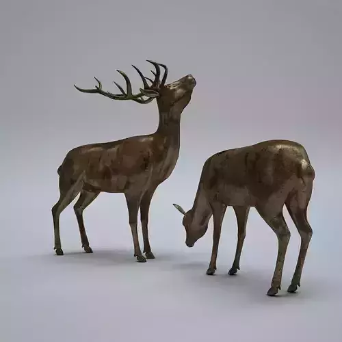 Deer Statues 3D model