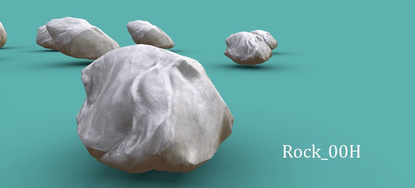 Eight Rocks 8x Rocks - grey-white - with LODs - free VR / AR / low-poly 3D model ...