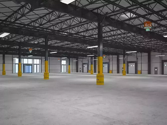 Exhibition Hall Warehouse 9 interior and exterior  3D model