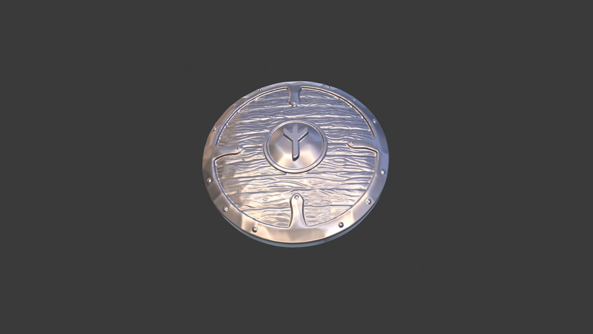 Scandinavian shield with rune Algiz 3D print model_8