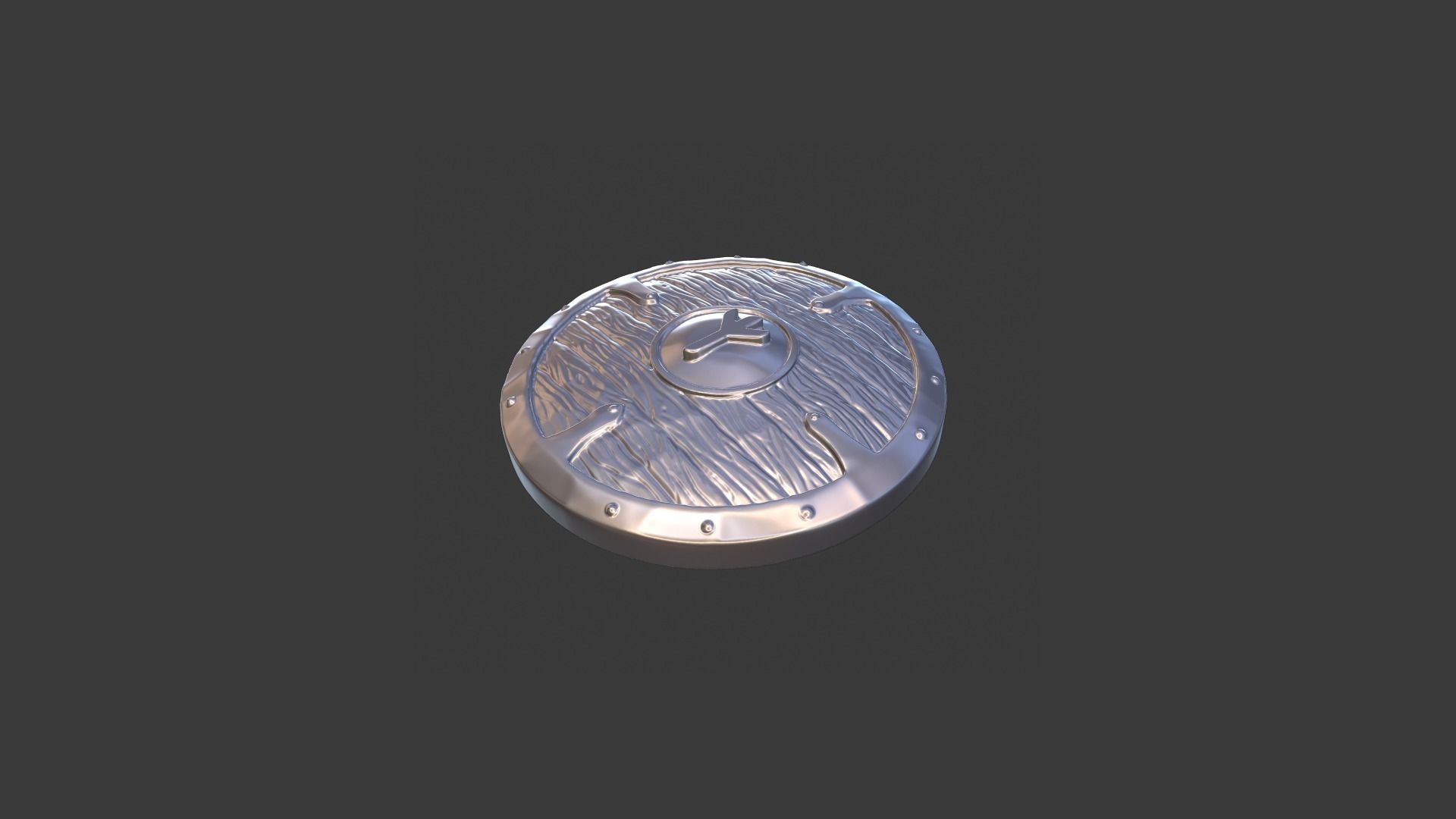 Scandinavian shield with rune Algiz 3D print model_9