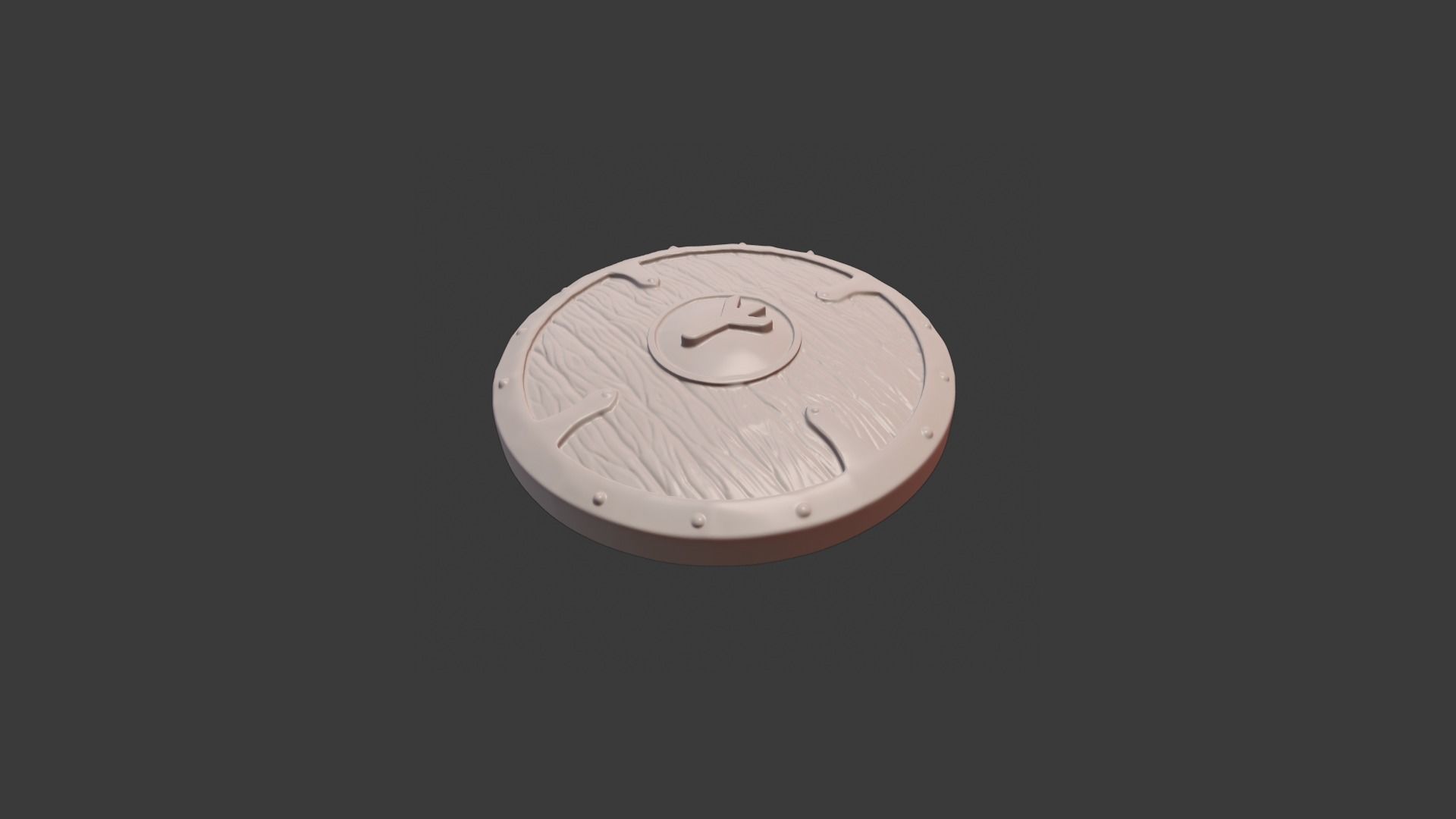Scandinavian shield with rune Algiz 3D print model_2