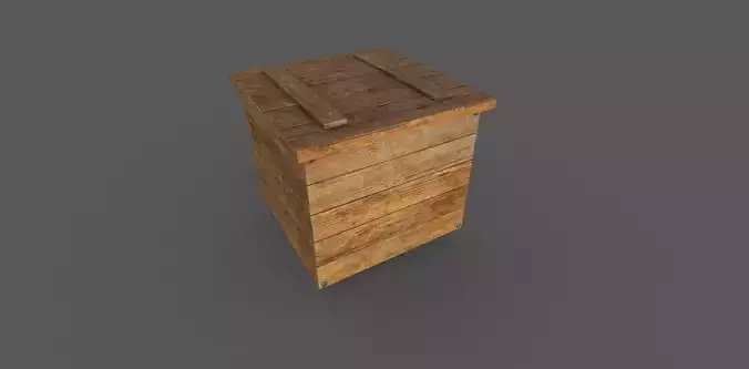 Wooden Box Low-poly 3D model Low-poly 3D model