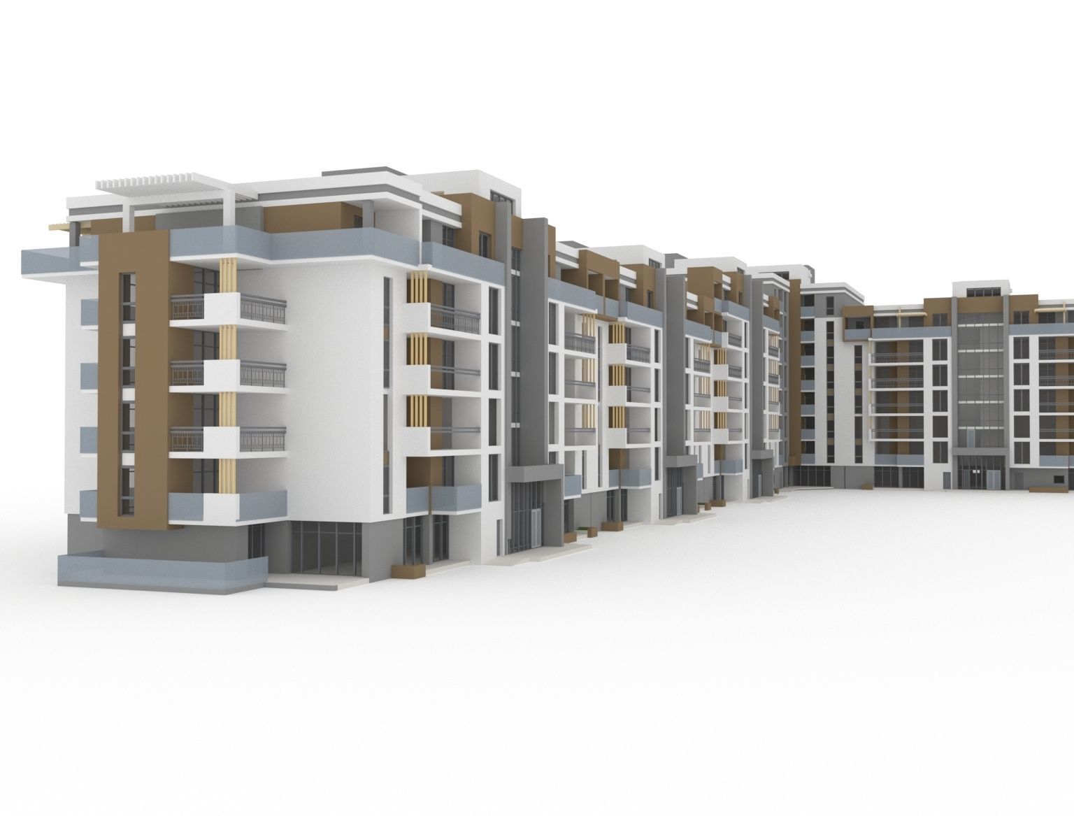 Modern Residential Complex  3D model_2