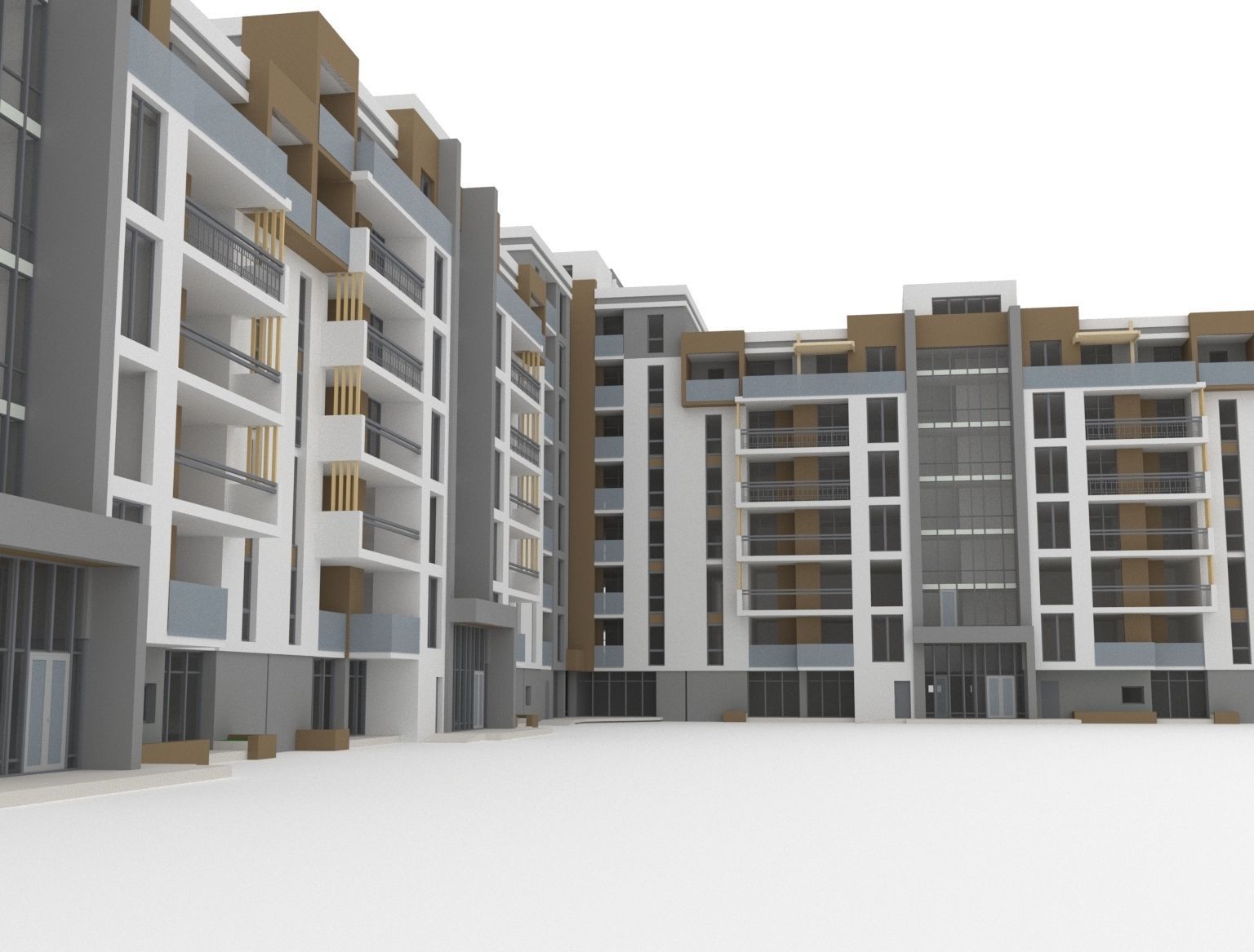 Modern Residential Complex  3D model_6