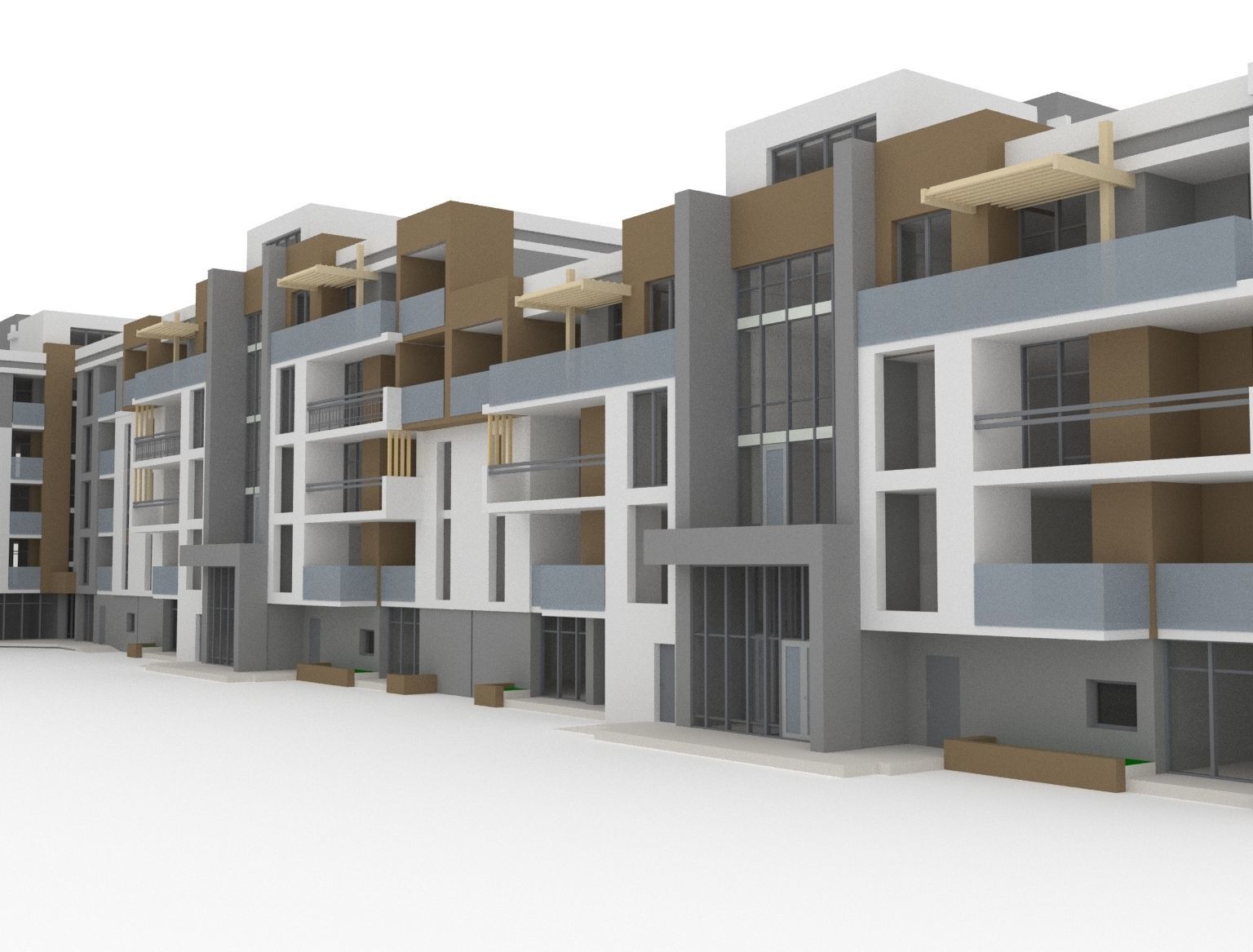 Modern Residential Complex  3D model_4