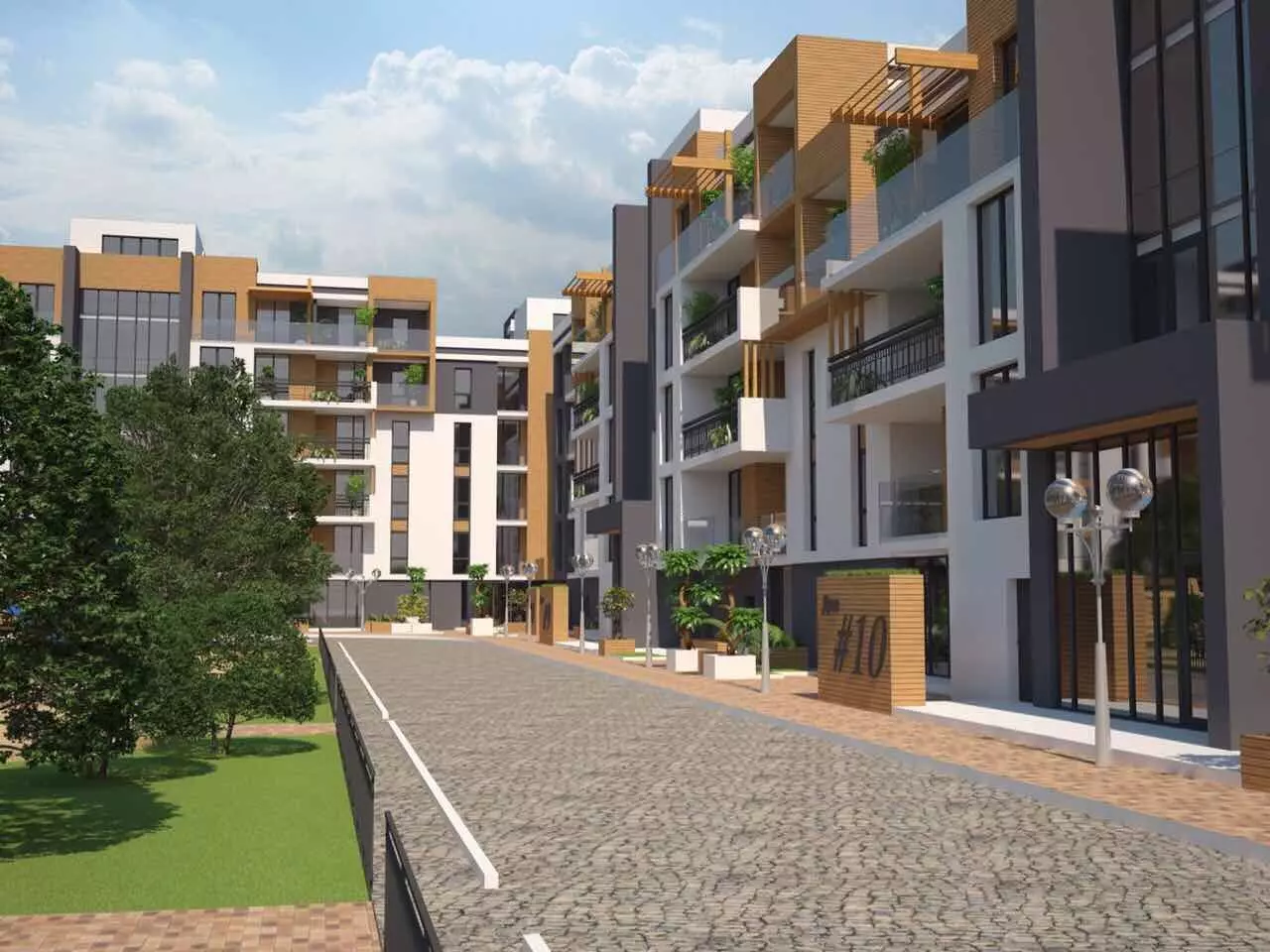 Modern Residential Complex  3D model_0