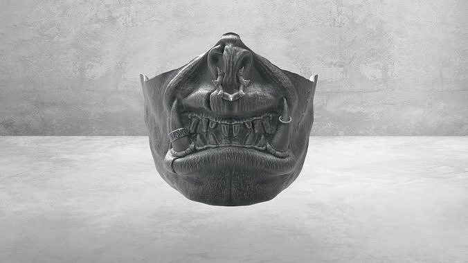 Orc half mask 3D print model