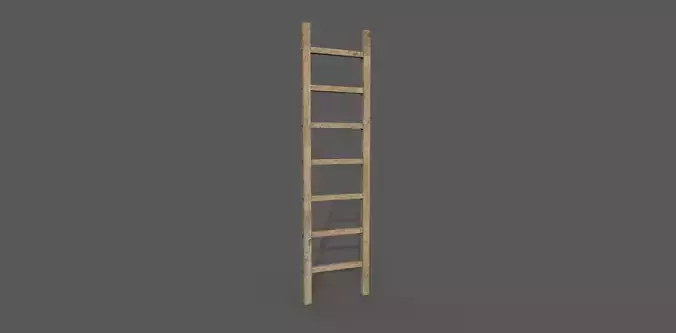 wooden Ladder Low-poly 3D model Low-poly 3D model