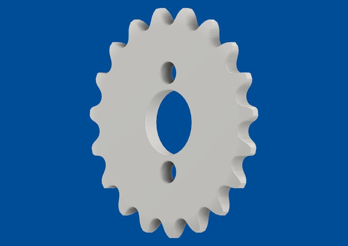 25H 19 teeth chain sprocket with 8mm hole 3D print model_1